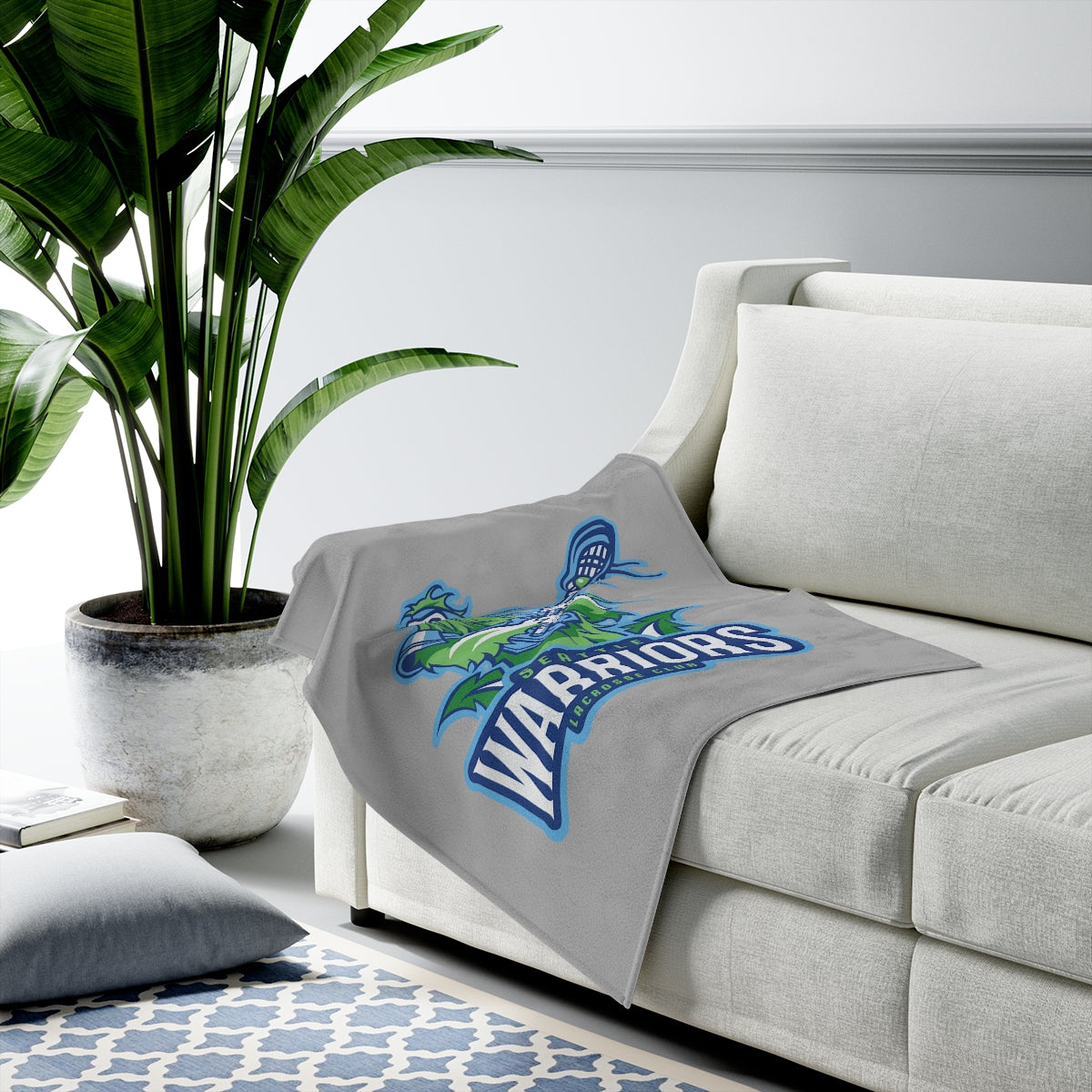 Seattle Warriors Lacrosse Velveteen Plush Blanket
