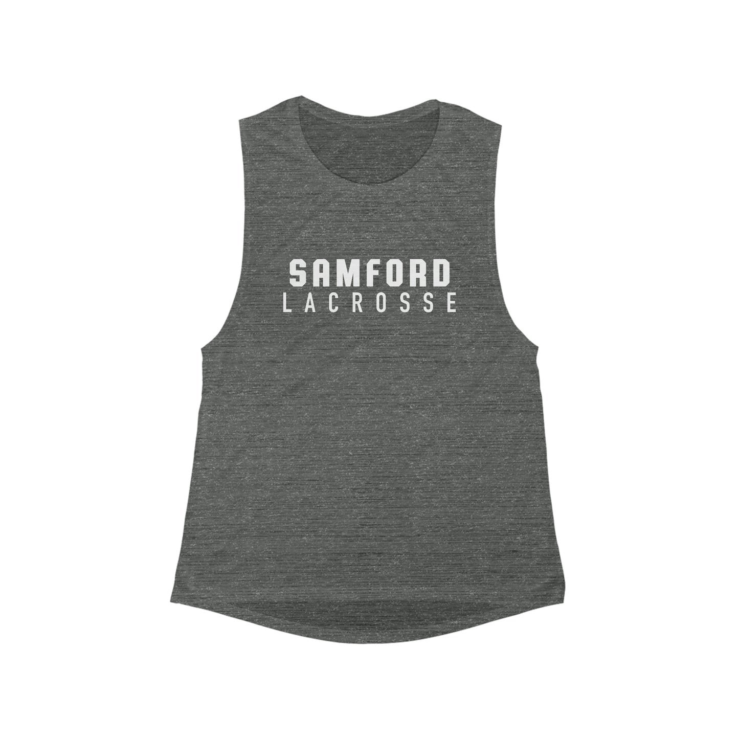 Women's Samford Lacrosse Bella + Canvas Flowy Scoop Muscle Tank