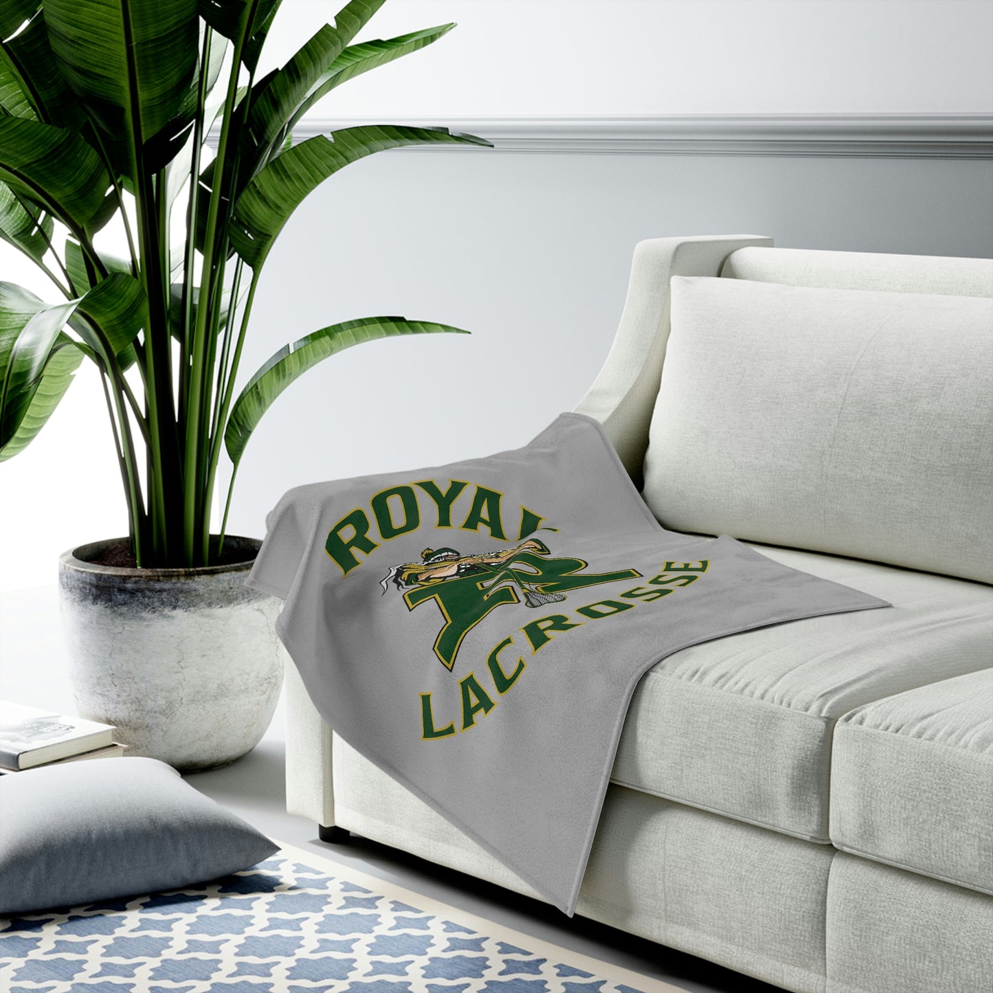 Royal HS Lacrosse Velveteen Plush Blanket