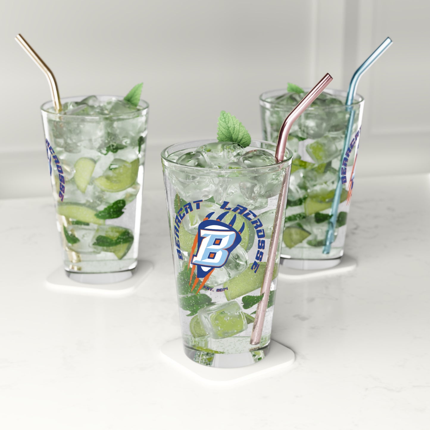 Billings Bearcats Lacrosse Pint Glass - 16oz