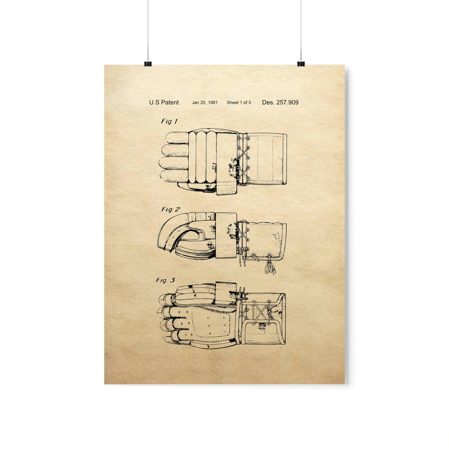 Lacrosse Glove Patent Premium Matte Poster