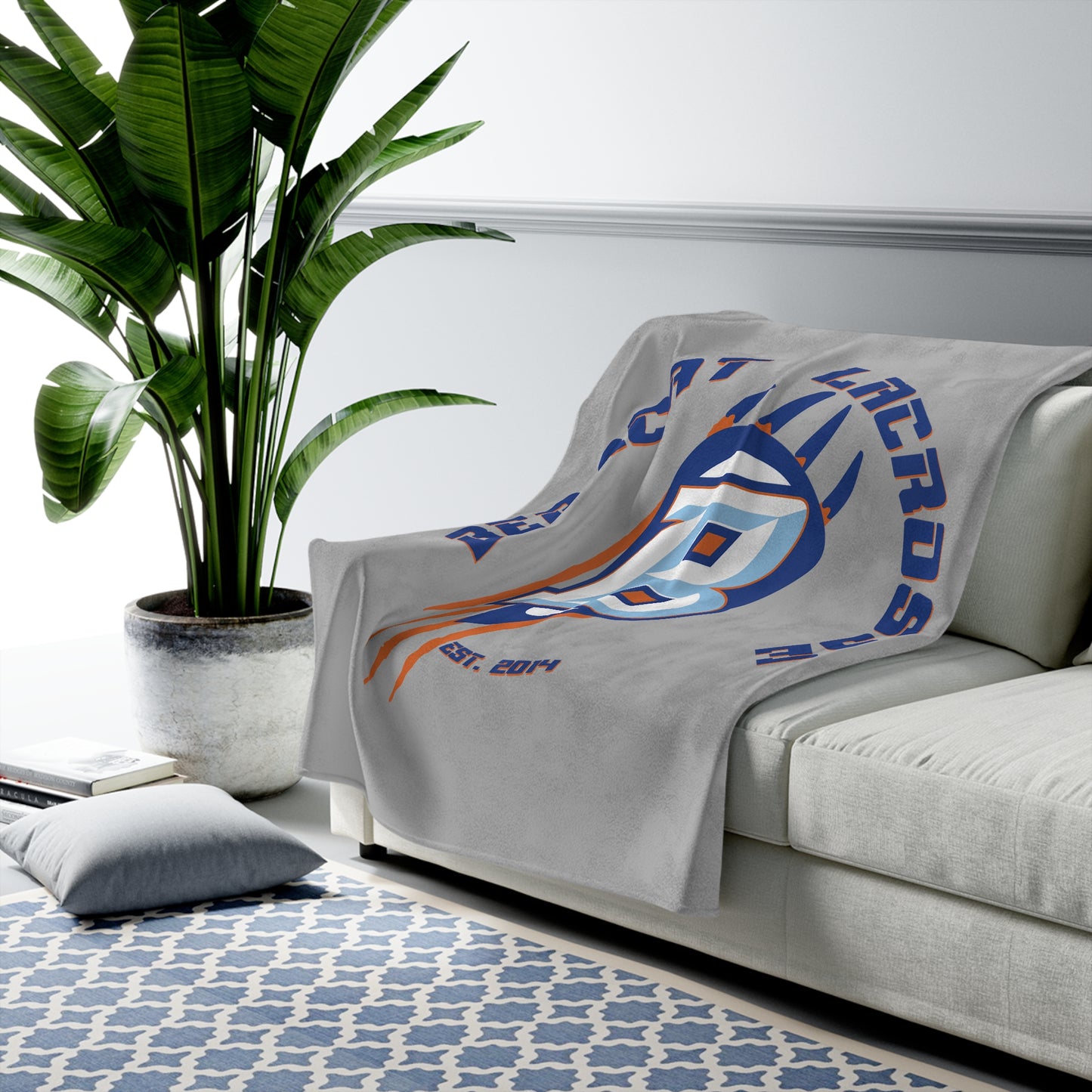 Billing Bearcats Lacrosse Velveteen Plush Blanket