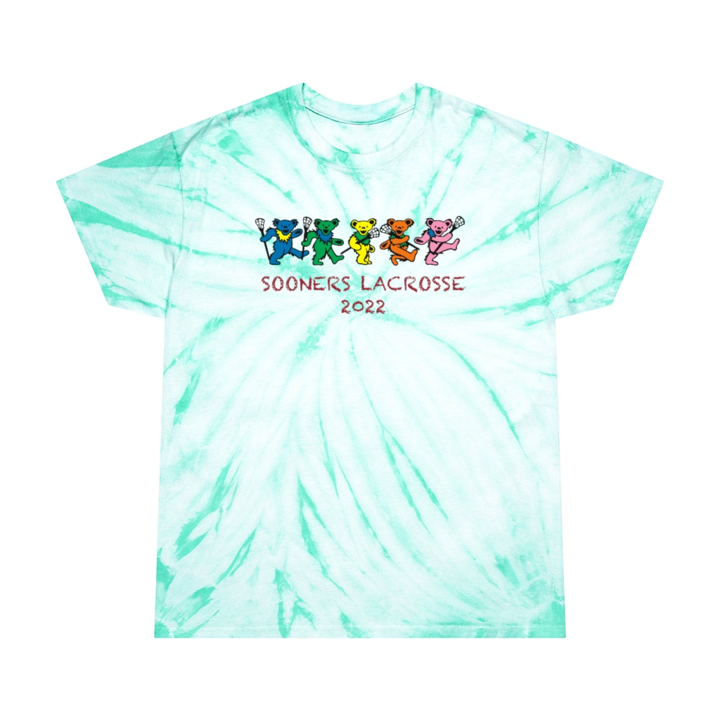 Adult Oklahoma University Lacrosse Tie-Dye Dancing Bear Tee