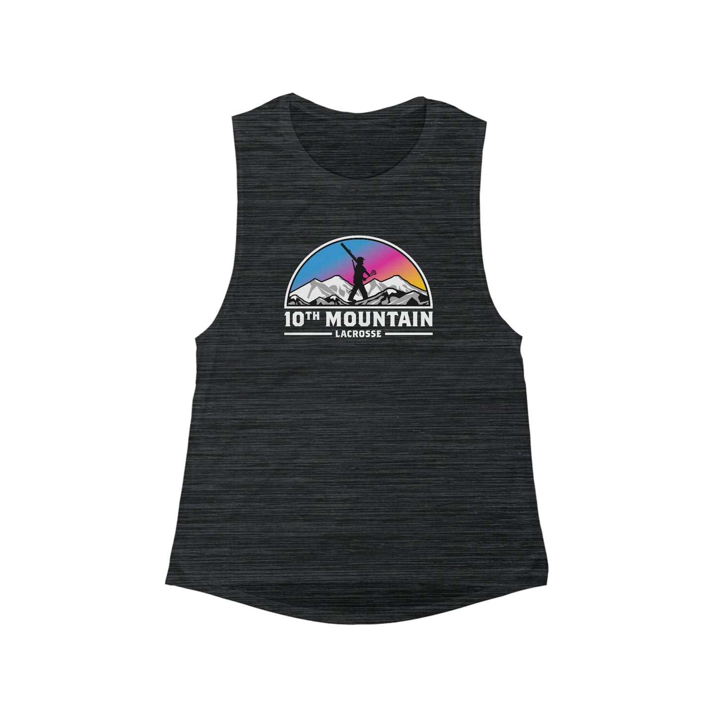 Women's 10th Mountain Lacrosse Bella + Canvas Flowy Scoop Muscle Tank