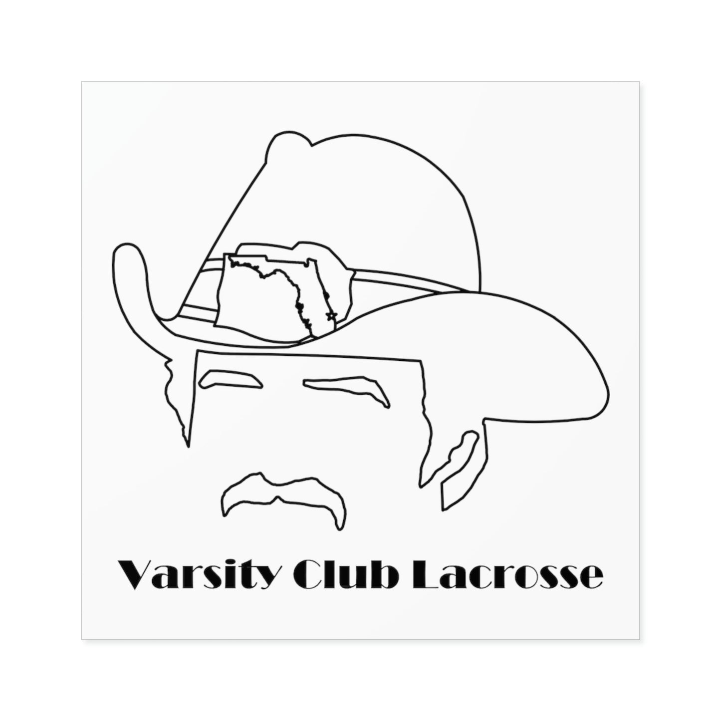 Varsity Club Lacrosse Square Stickers -  Indoor\Outdoor