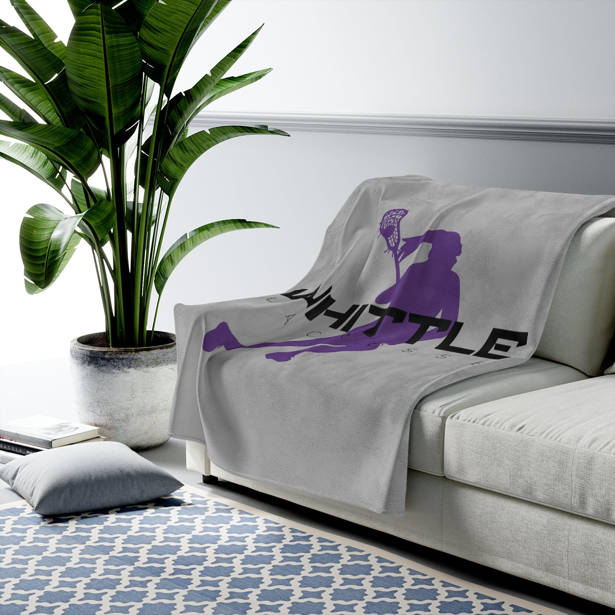 Whittle Lacrosse Velveteen Plush Blanket