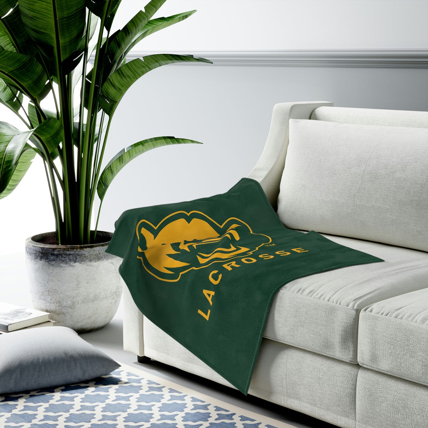 Baylor Lacrosse Velveteen Plush Blanket