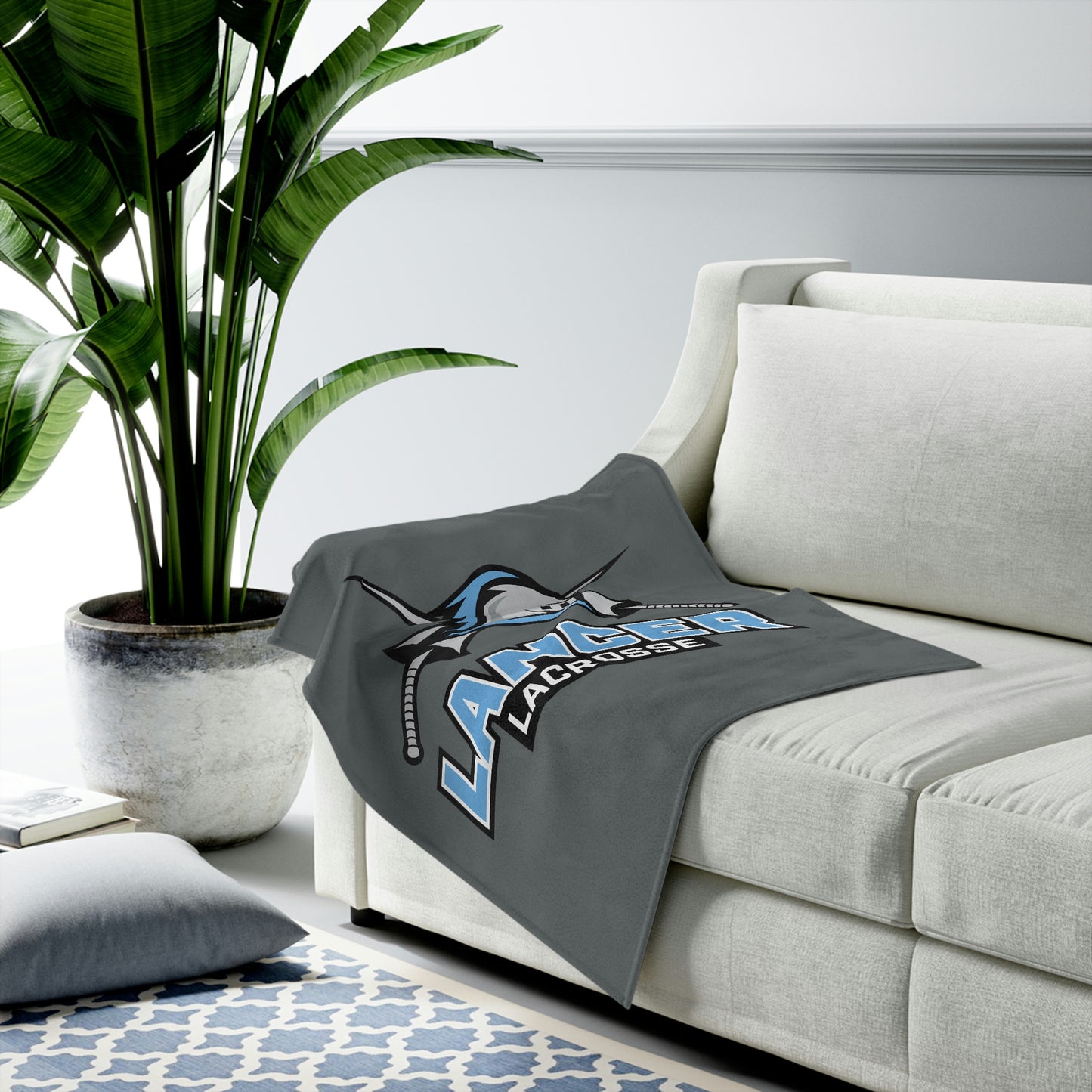 Lancer Lacrosse Velveteen Plush Blanket
