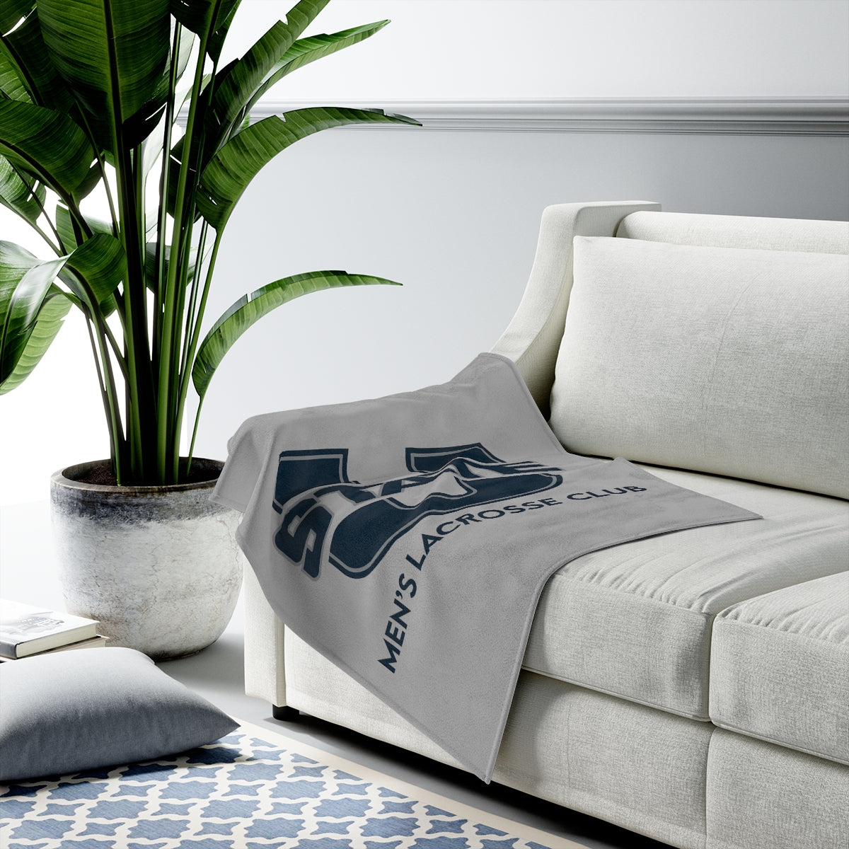 USU Lacrosse Velveteen Plush Blanket