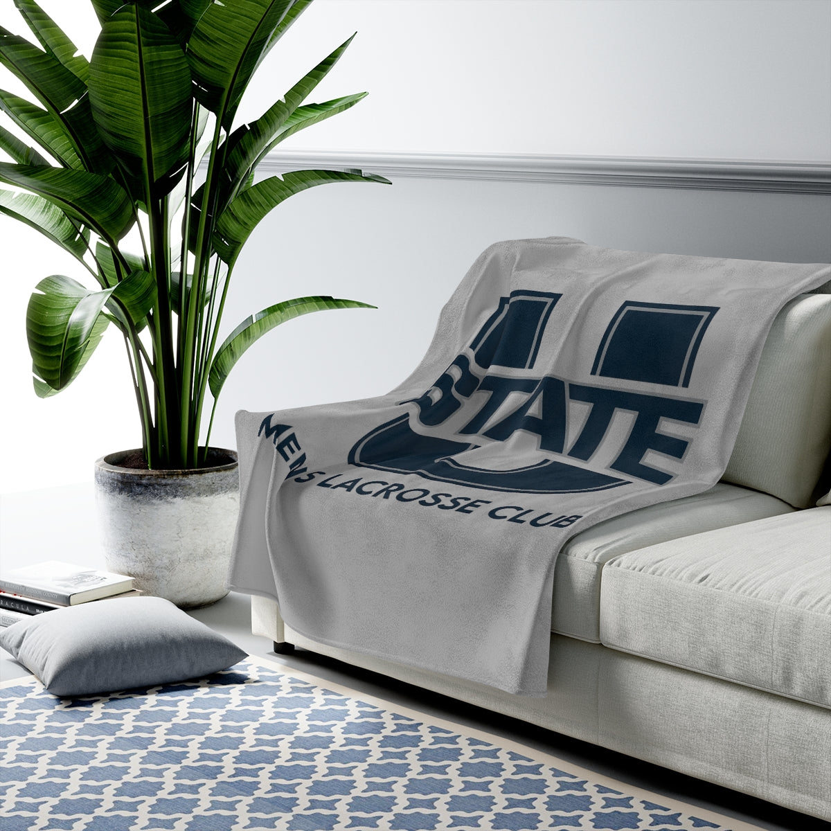 USU Lacrosse Velveteen Plush Blanket