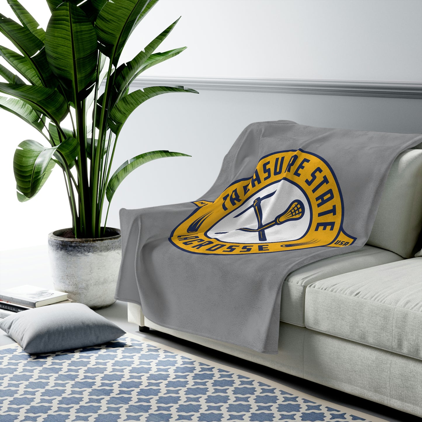 Treasure State Lacrosse Velveteen Plush Blanket