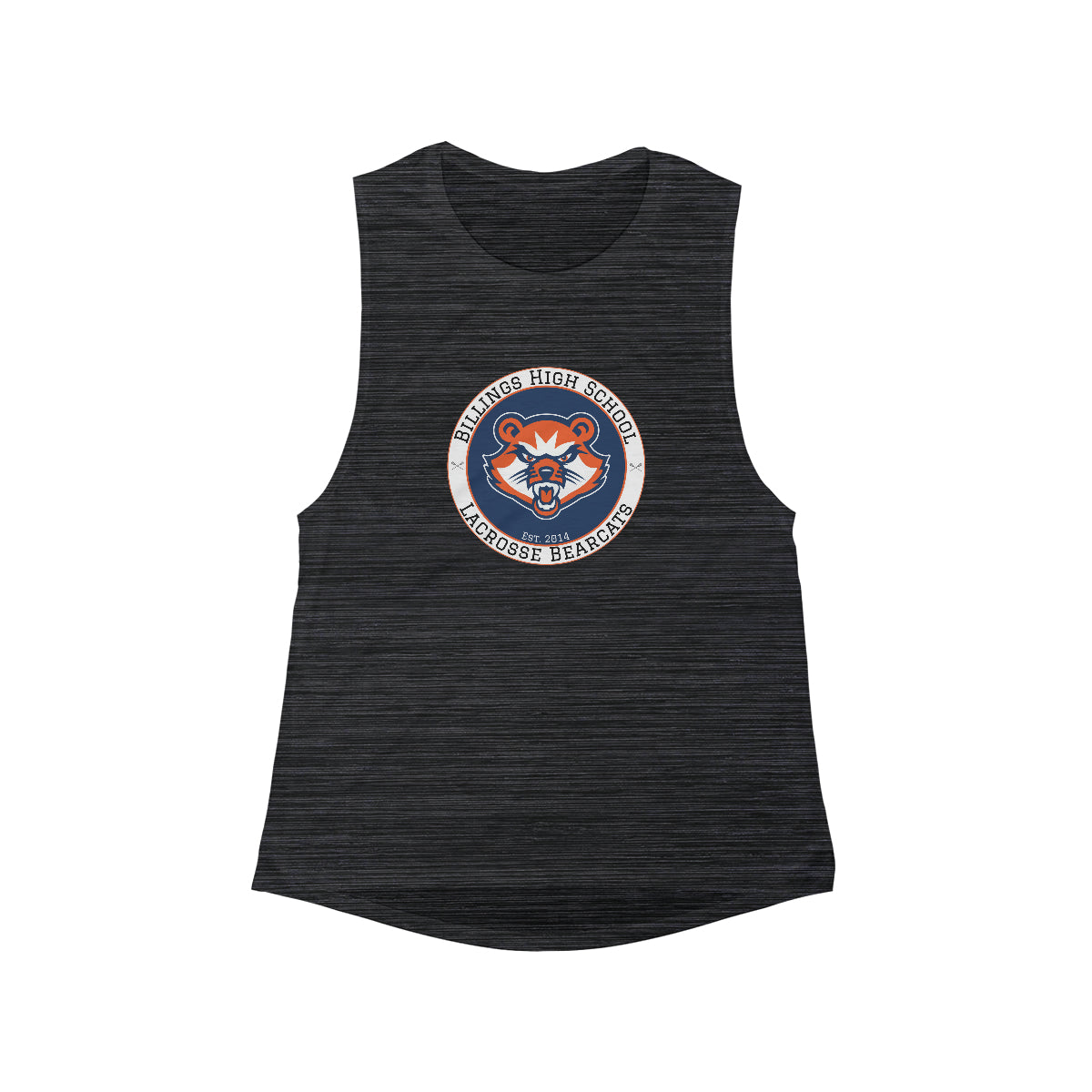 Women's Billings Bearcats Lacrosse Bella + Canvas Flowy Scoop Muscle Tank