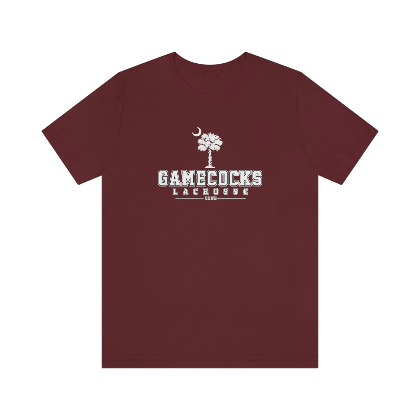 Adult Gamecocks Lacrosse Bella + Canvas Short Sleeve Cotton Tee