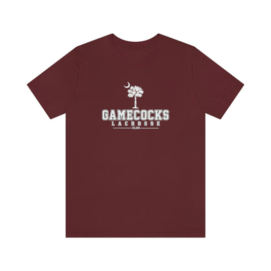 Adult Gamecocks Lacrosse Bella + Canvas Short Sleeve Cotton Tee