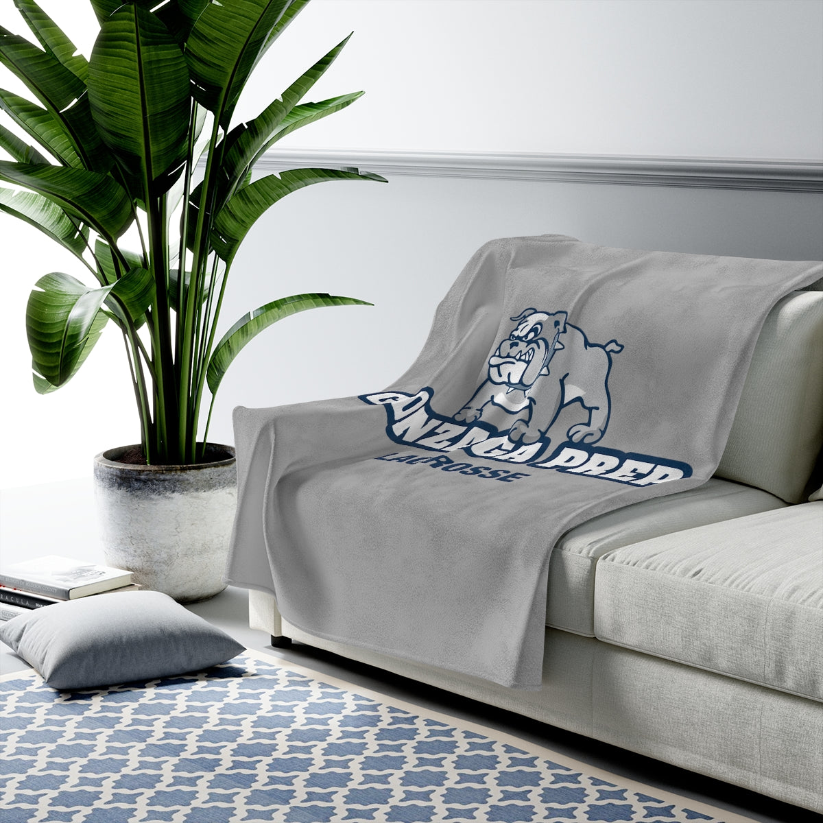 Gonzaga Prep Lacrosse Velveteen Plush Blanket