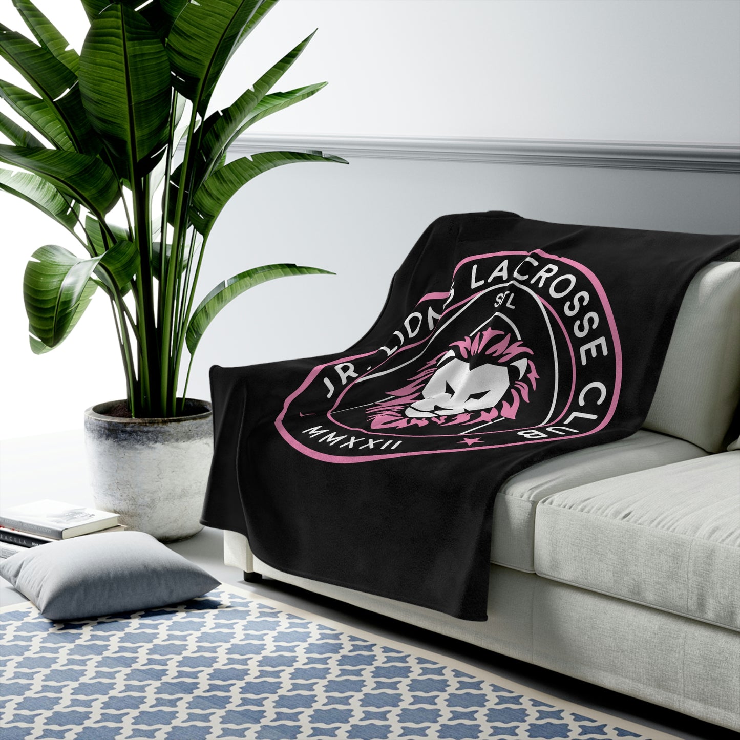Jr. Lions Lacrosse Velveteen Plush Blanket