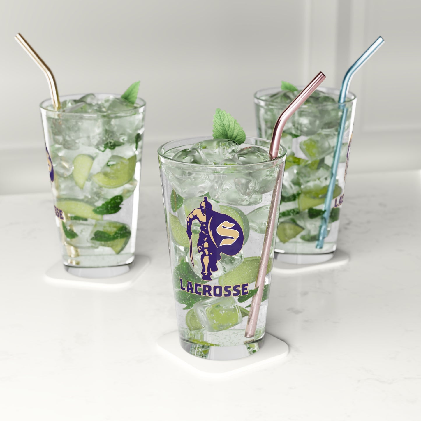 Sumner Spartans Lacrosse Pint Glass - 16oz