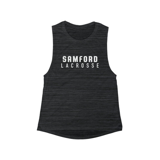 Women's Samford Lacrosse Bella + Canvas Flowy Scoop Muscle Tank
