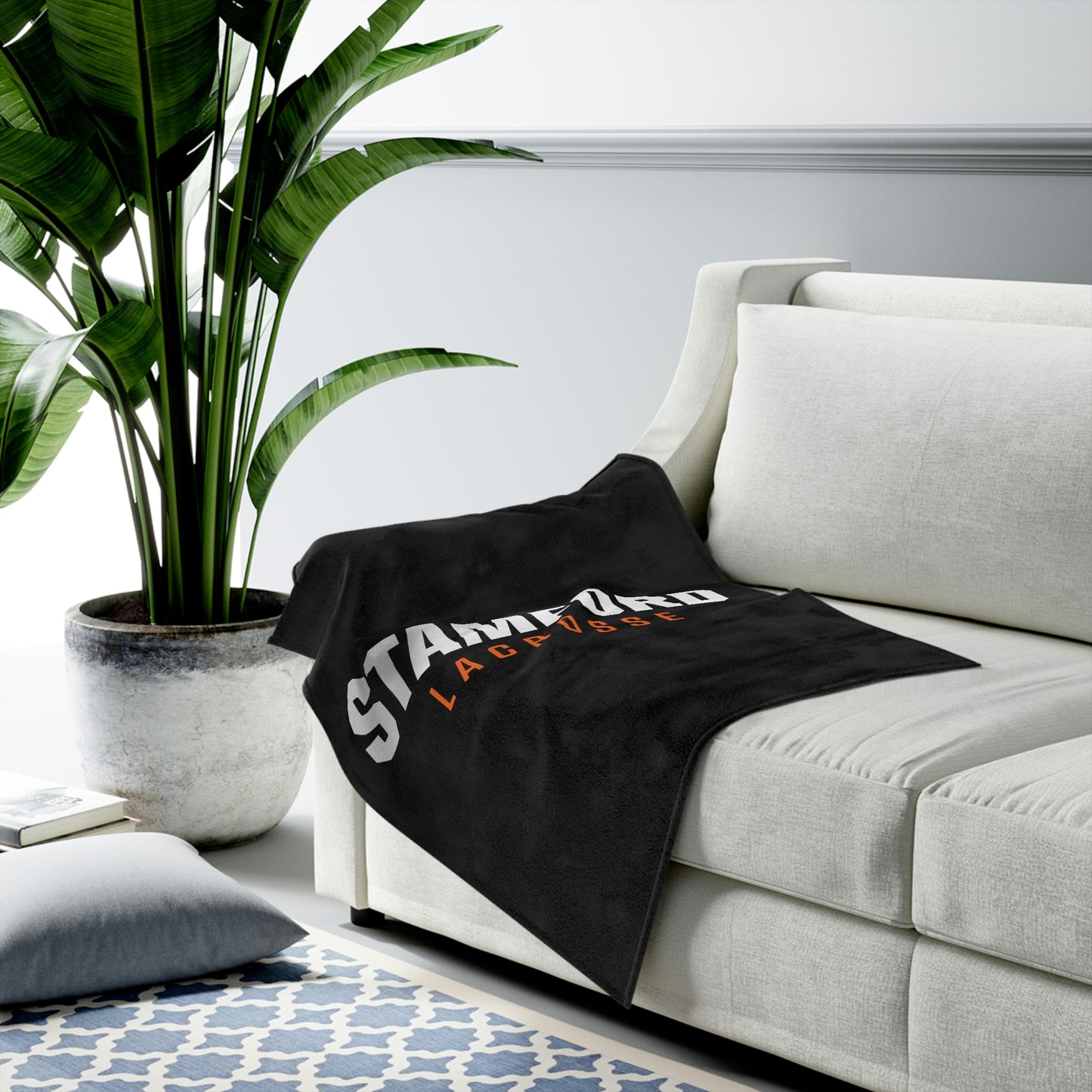 Stamford Lacrosse Velveteen Plush Blanket