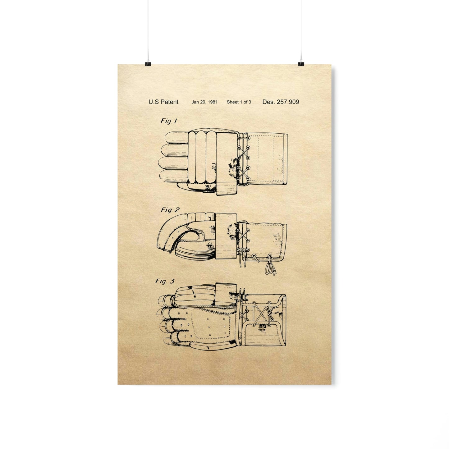 Lacrosse Glove Patent Premium Matte Poster