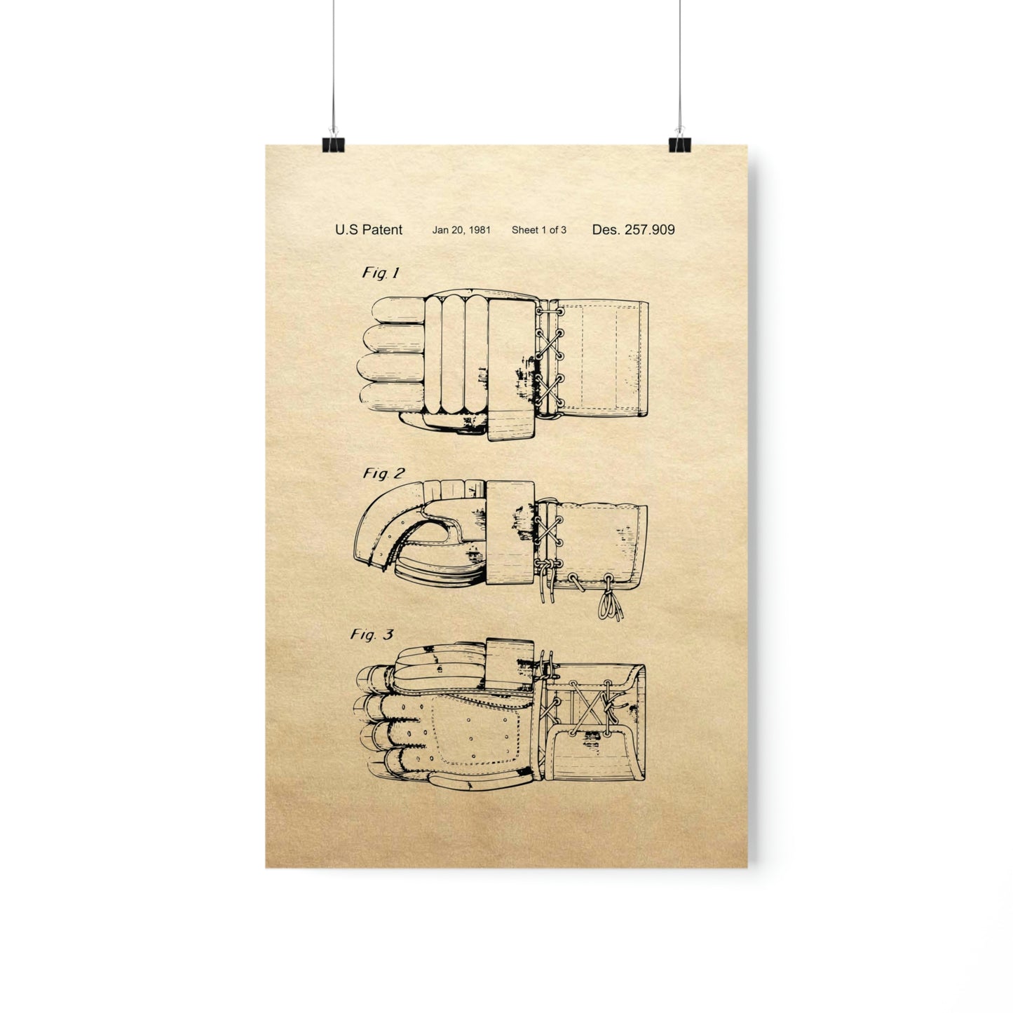 Lacrosse Glove Patent Premium Matte Poster