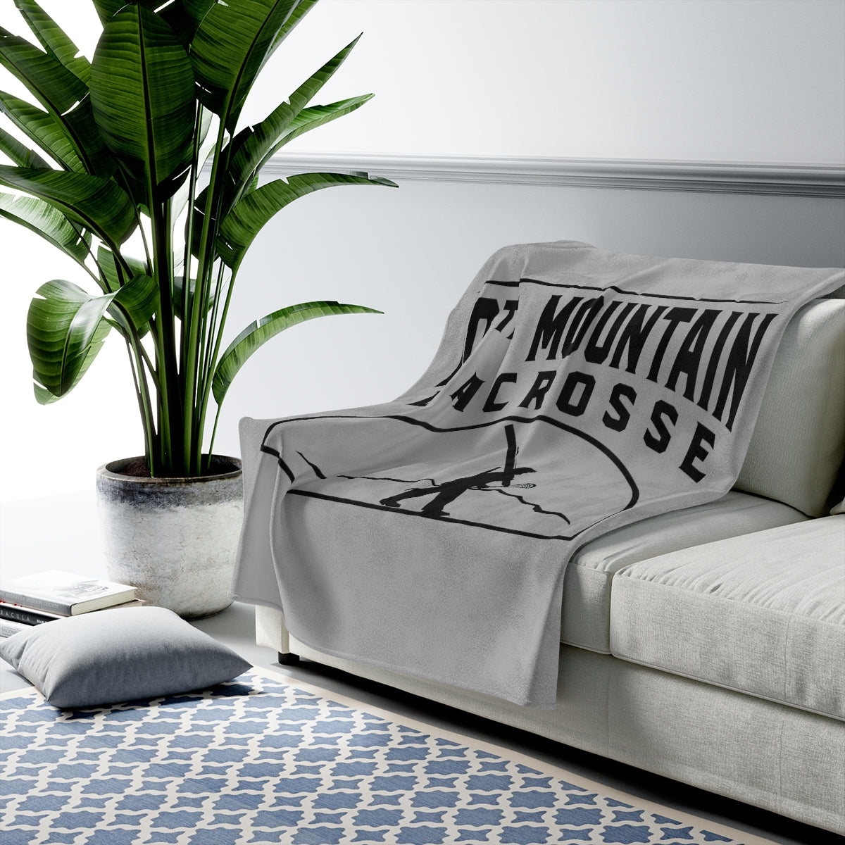 10th Mountain Lacrosse Velveteen Plush Blanket