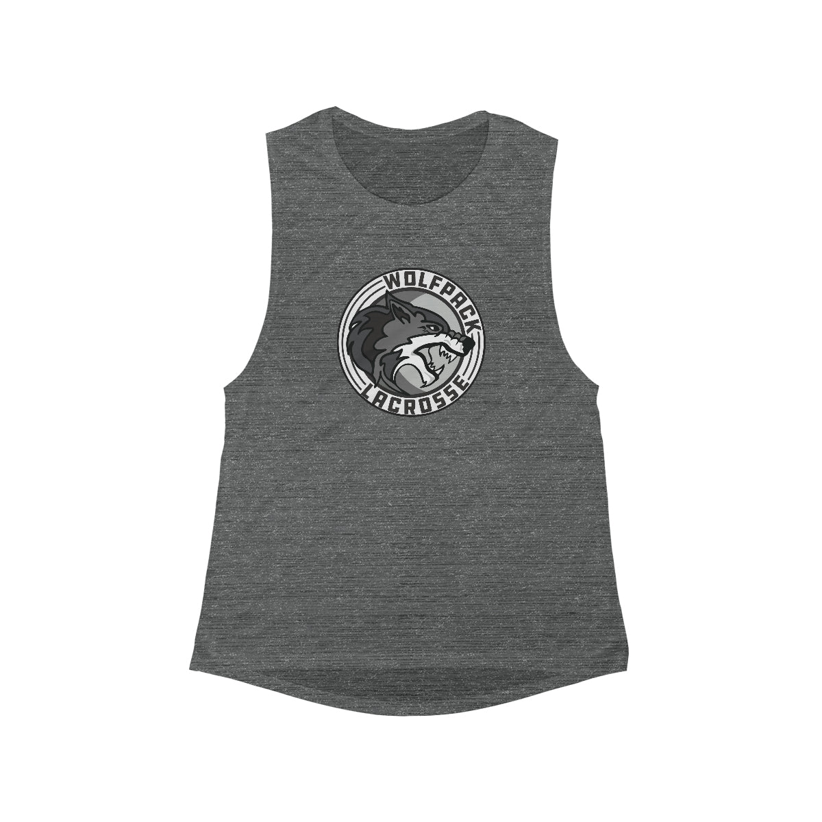 Women's Wolfpack Lacrosse Bella + Canvas Flowy Scoop Muscle Tank