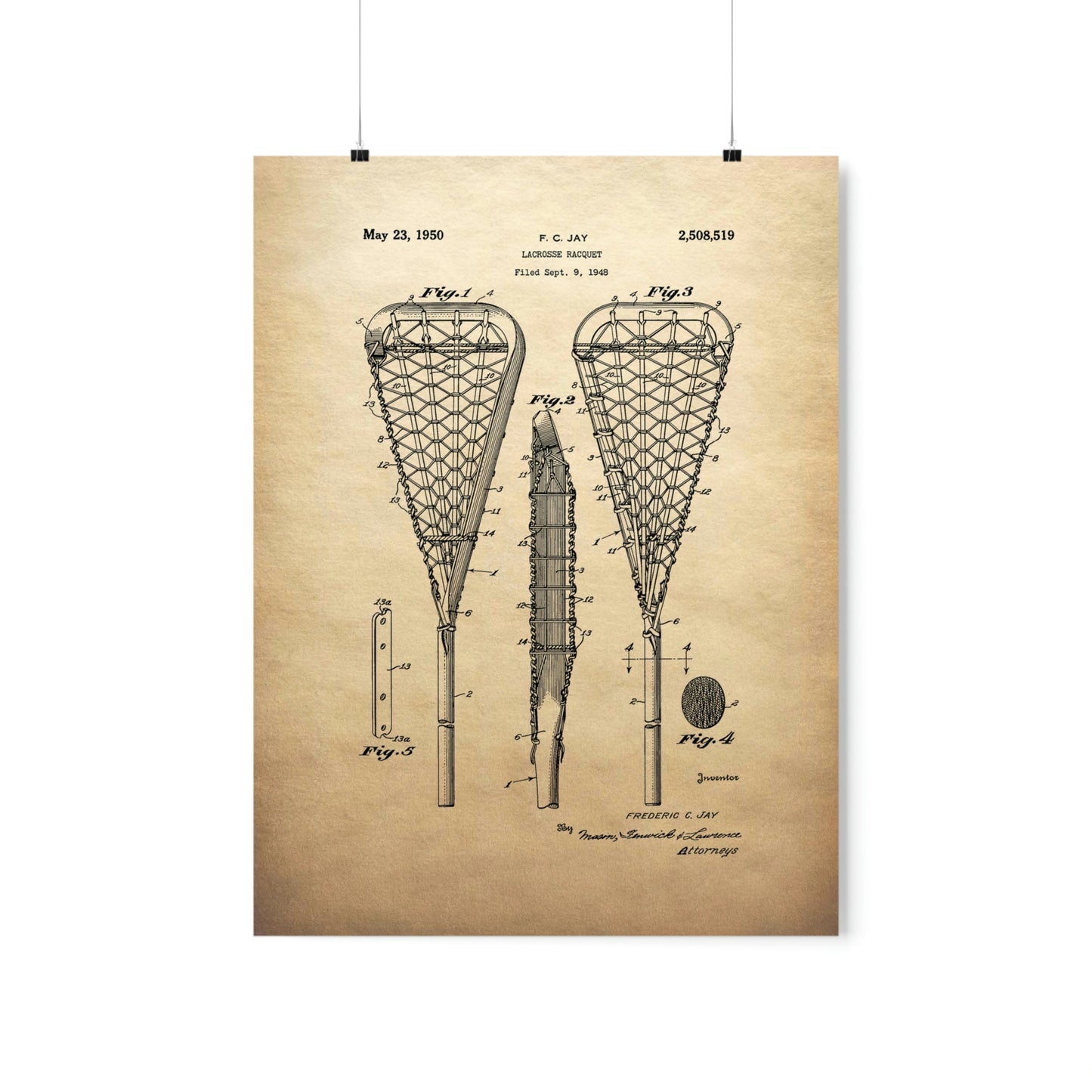 Lacrosse Patent Premium Matte Poster