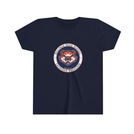 Youth Billings Bearcats Lacrosse Bella + Canvas Short Sleeve Tee
