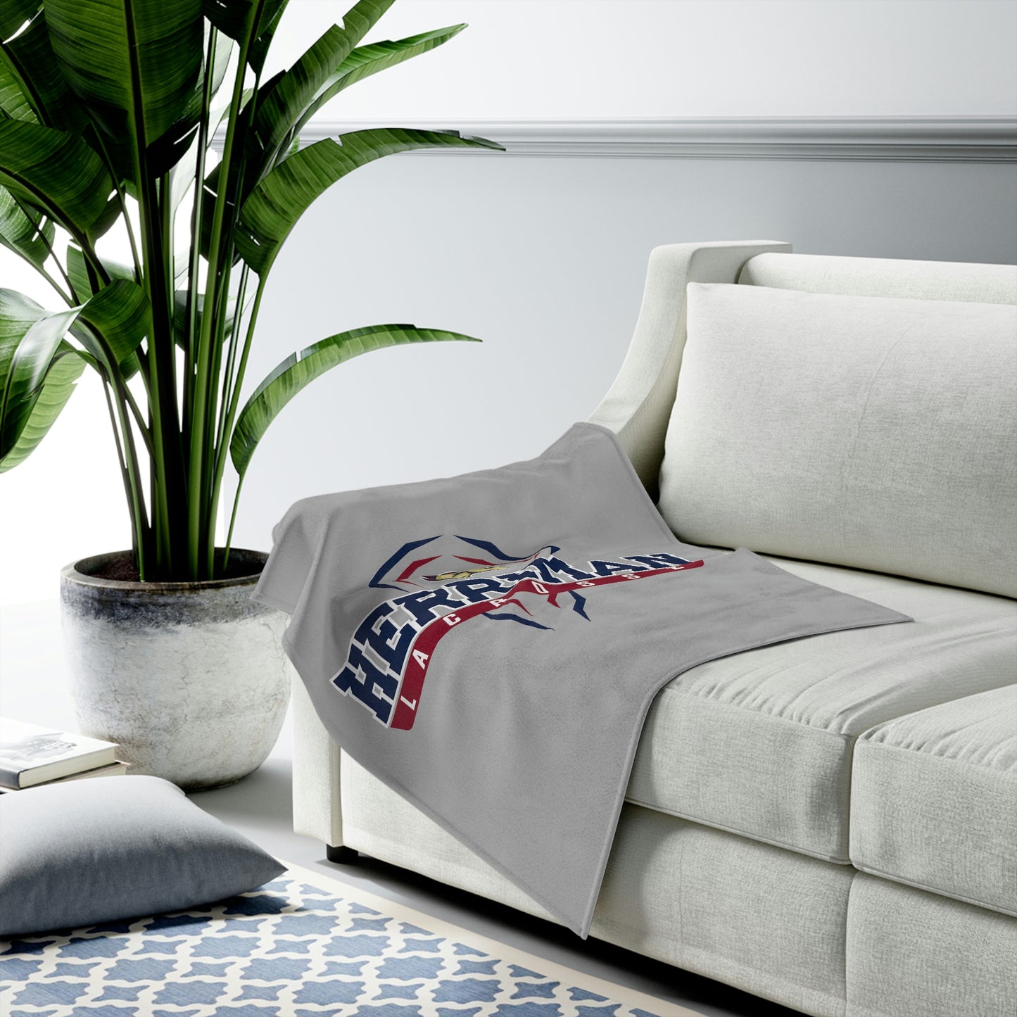 Herriman Lacrosse Velveteen Plush Blanket