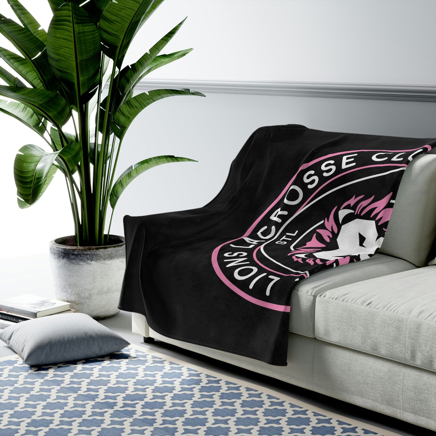 Jr. Lions Lacrosse Velveteen Plush Blanket