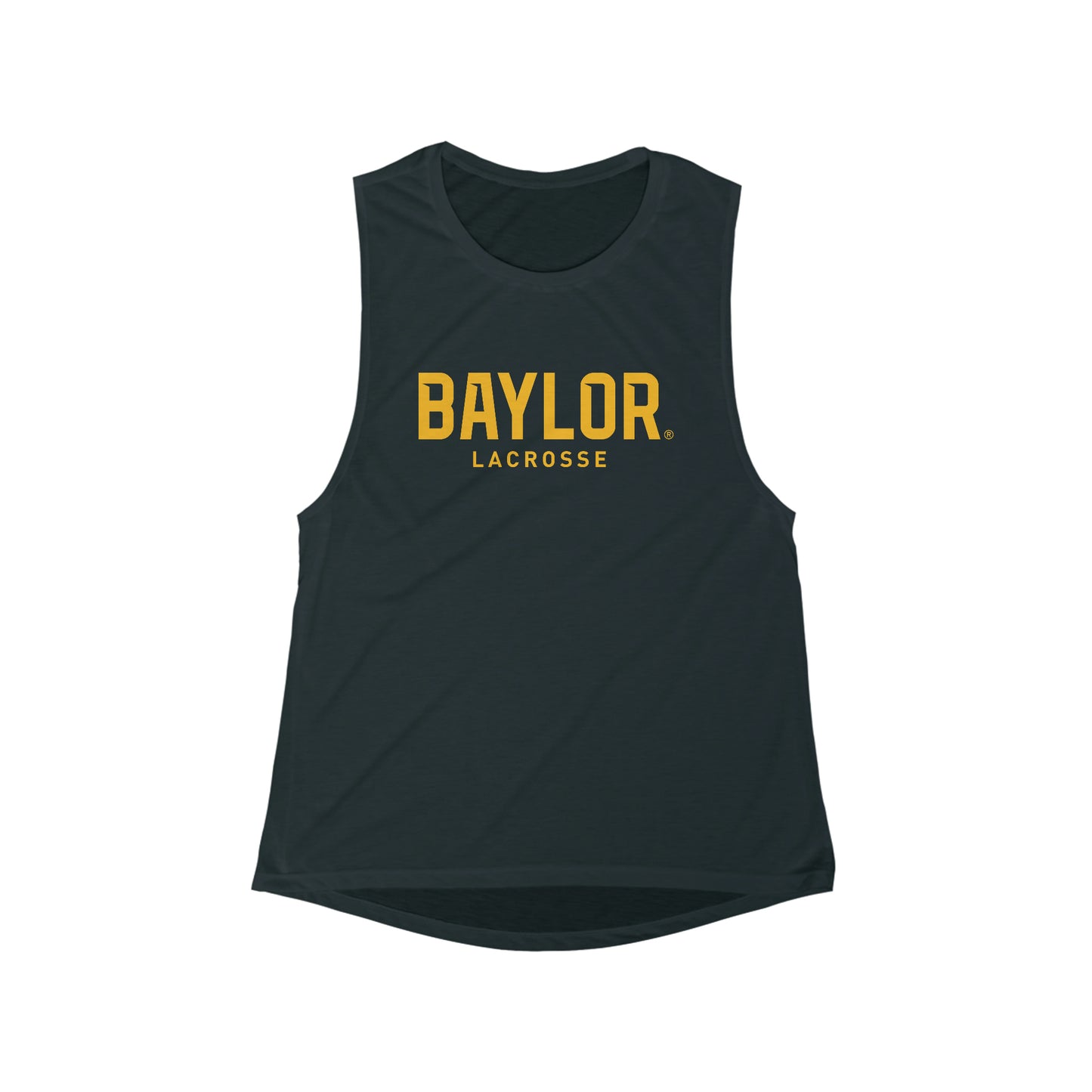 Women's Baylor Lacrosse Bella + Canvas Flowy Scoop Muscle Tank