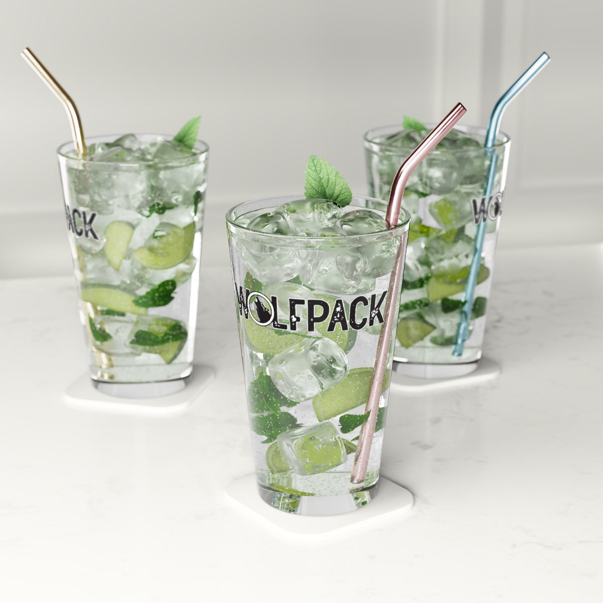 Wolfpack Lacrosse Pint Glass