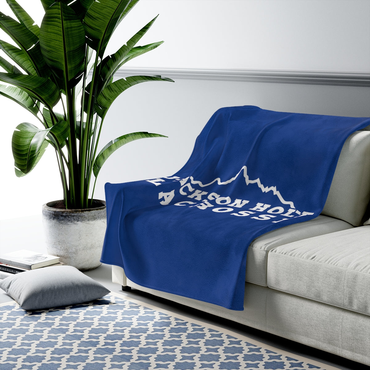 Jackson Hole Lacrosse Velveteen Plush Blanket
