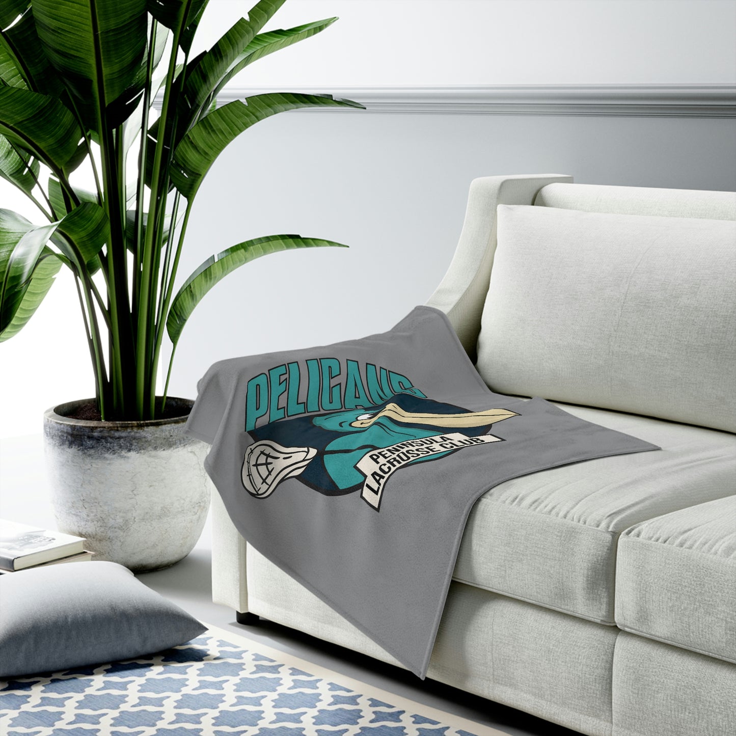 Peninsula Lacrosse Velveteen Plush Blanket