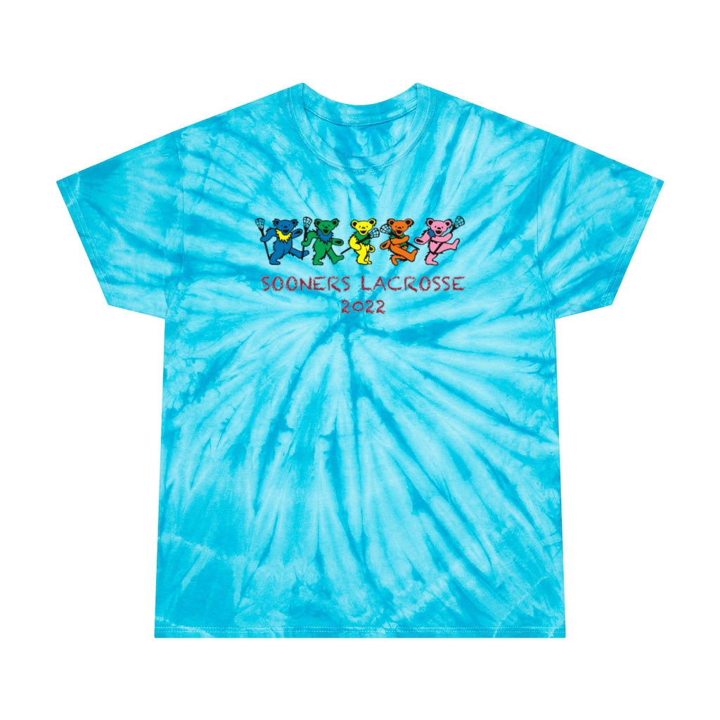 Adult Oklahoma University Lacrosse Tie-Dye Dancing Bear Tee