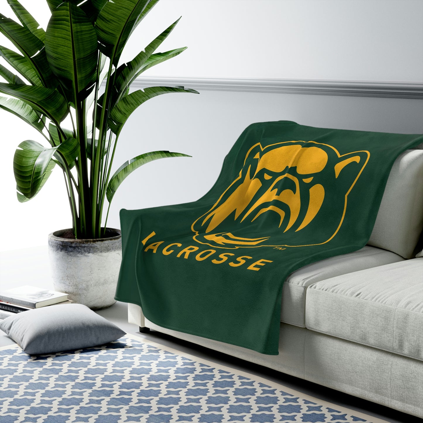 Baylor Lacrosse Velveteen Plush Blanket