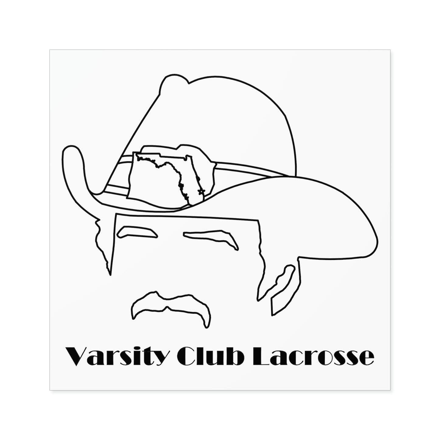 Varsity Club Lacrosse Square Stickers -  Indoor\Outdoor