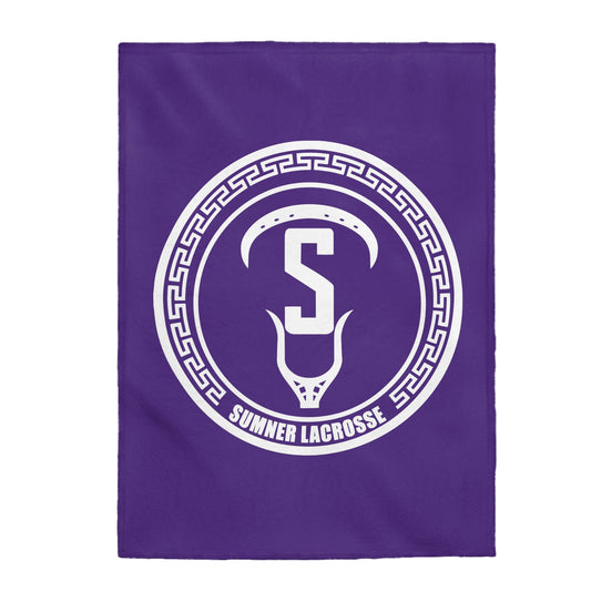 Sumner Spartans Lacrosse Velveteen Plush Blanket