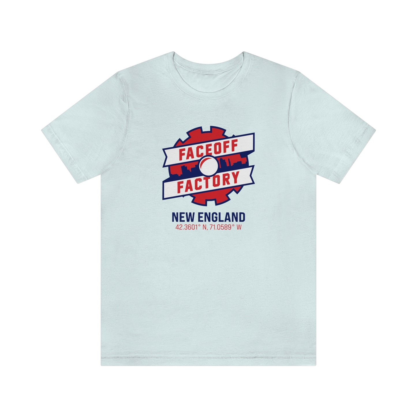 Adult Faceoff Factory Bella + Canvas Short Sleeve Cotton Tee - New England
