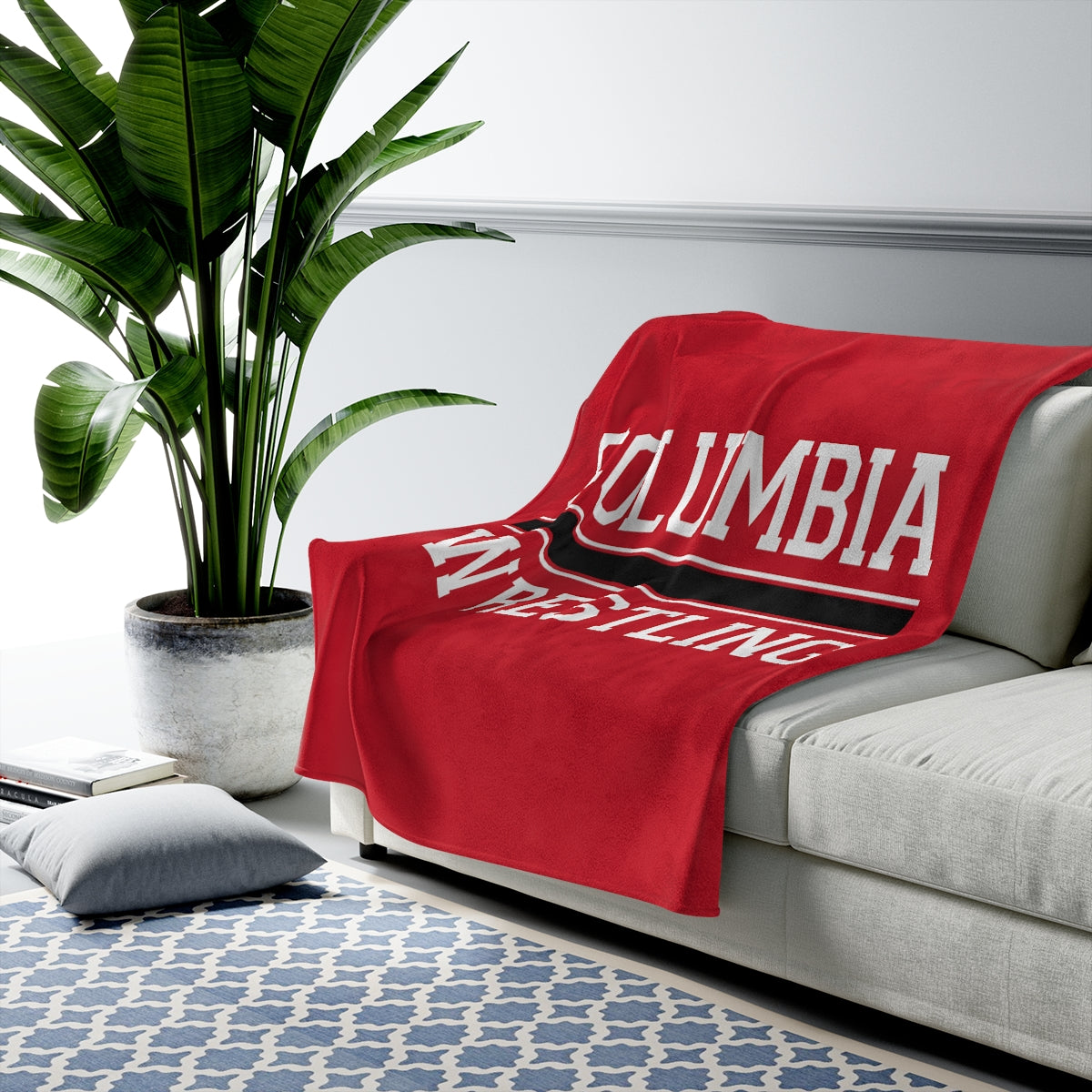 Columbia Wrestling Velveteen Plush Blanket