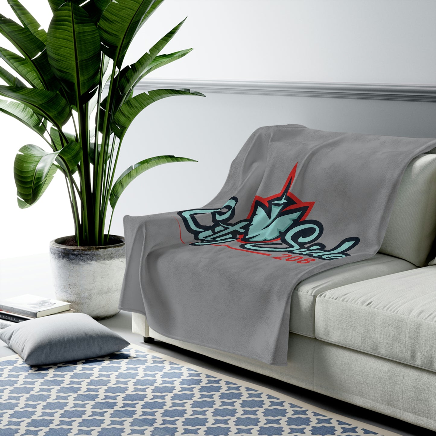 CitySide208 Lacrosse Velveteen Plush Blanket