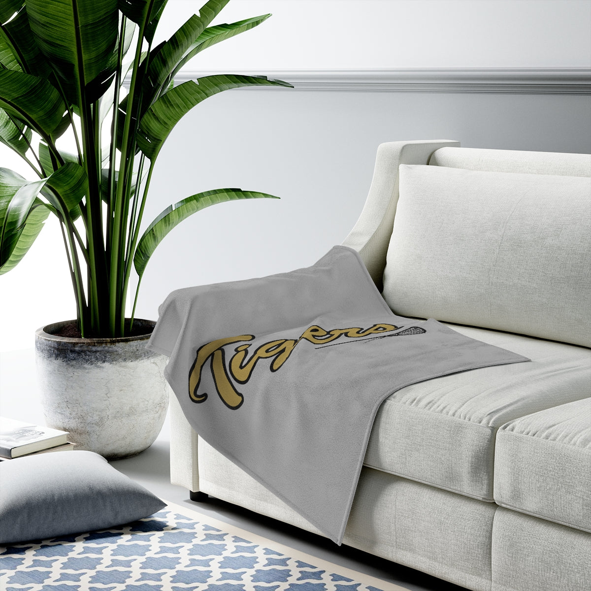 Drip Tigers Lacrosse Velveteen Plush Blanket