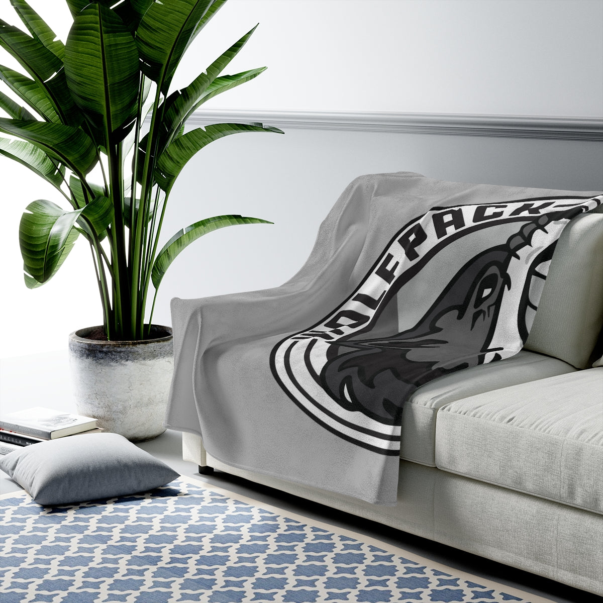 Wolfpack Lacrosse Velveteen Plush Blanket