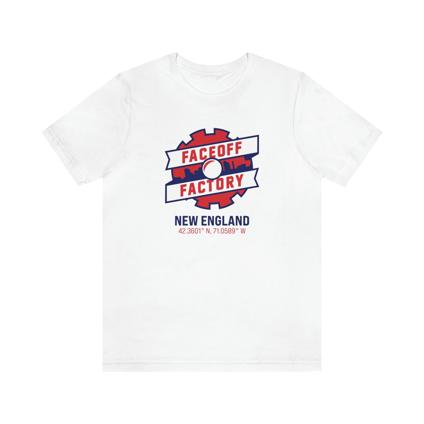 Adult Faceoff Factory Bella + Canvas Short Sleeve Cotton Tee - New England
