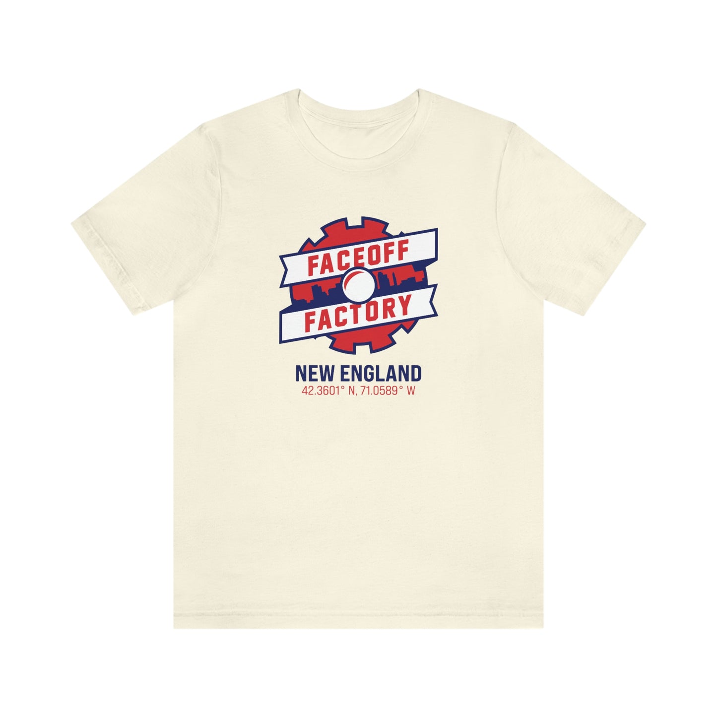Adult Faceoff Factory Bella + Canvas Short Sleeve Cotton Tee - New England