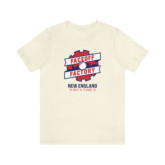 Adult Faceoff Factory Bella + Canvas Short Sleeve Cotton Tee - New England