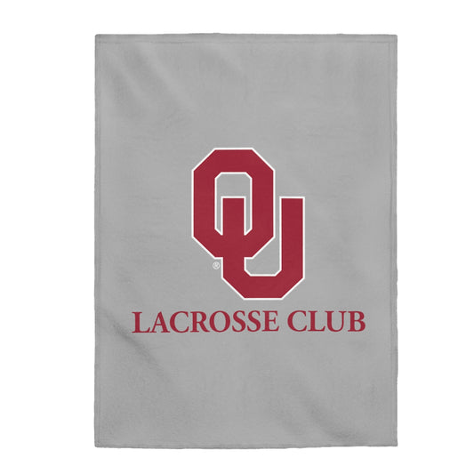 Oklahoma University Lacrosse Velveteen Plush Blanket