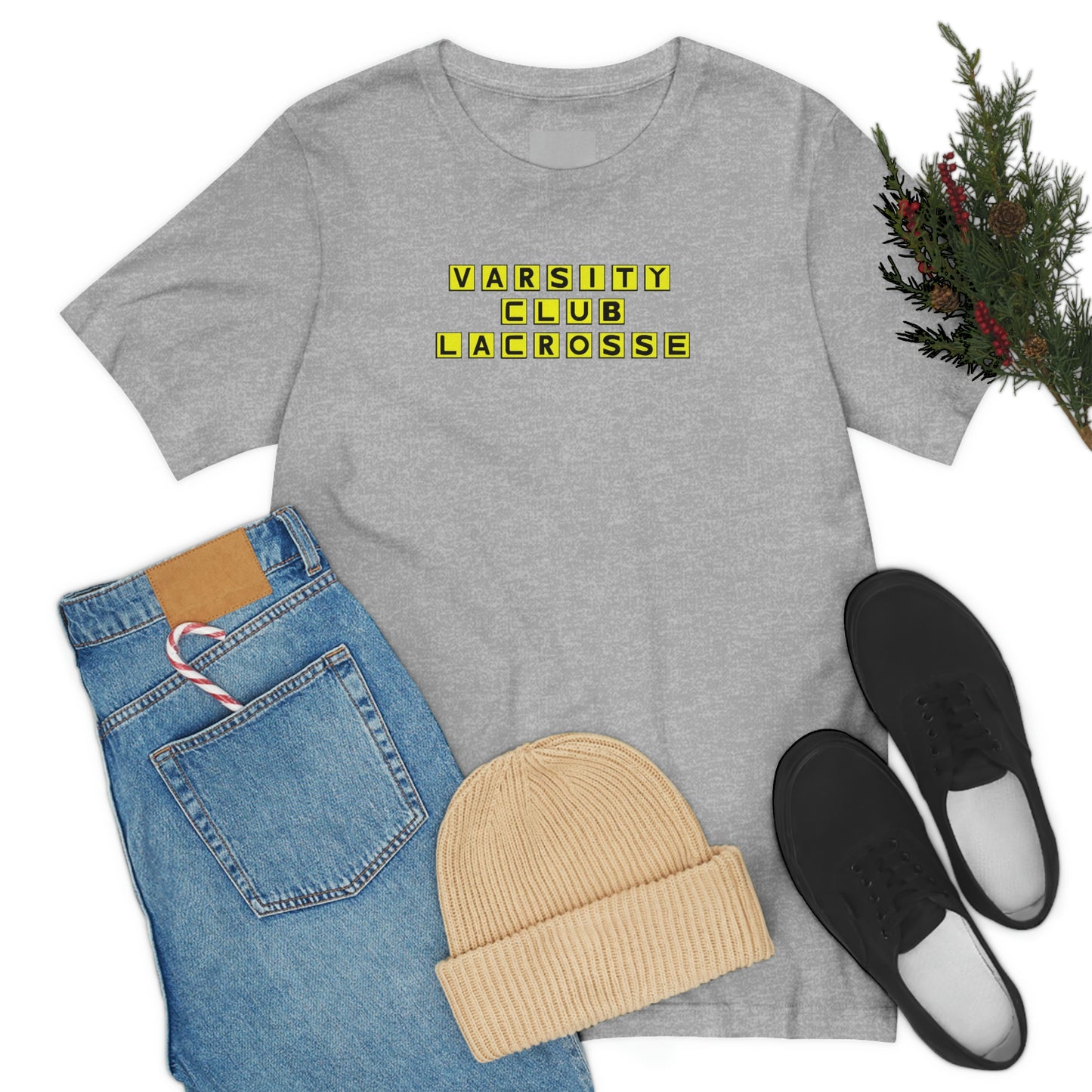 Adult Varsity Club Lacrosse Bella + Canvas Short Sleeve Cotton Tee - Waffle