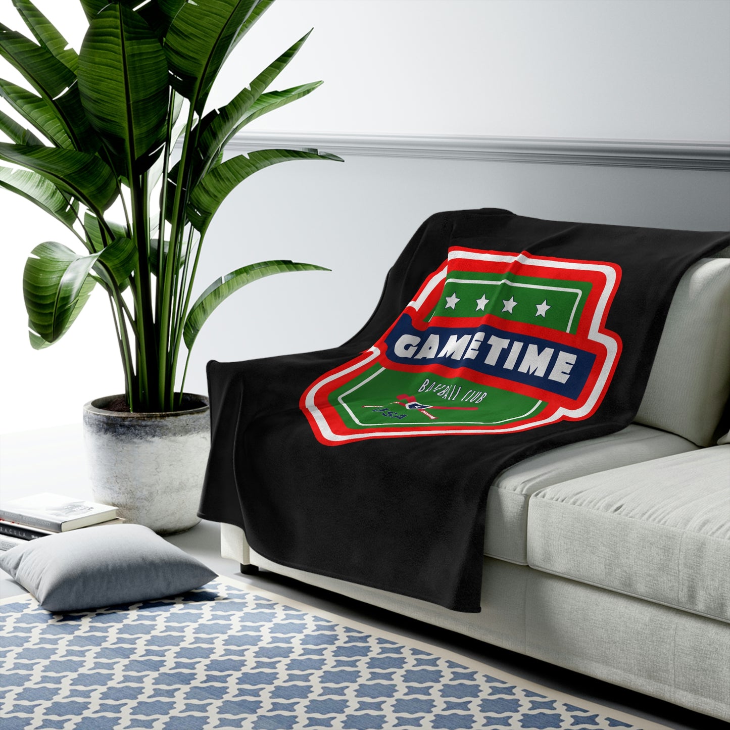 Gametime Baseball Club Velveteen Plush Blanket